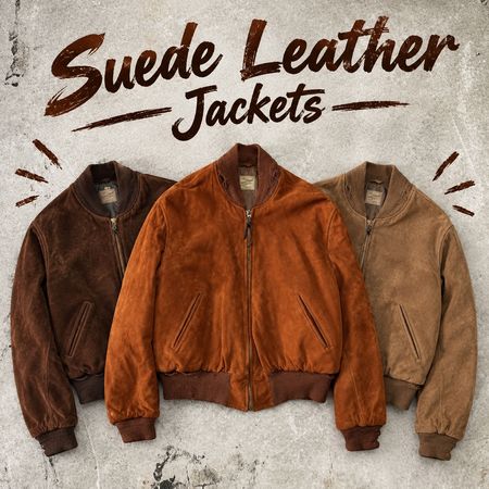 Pièces vintage en cuir suédé pour homme