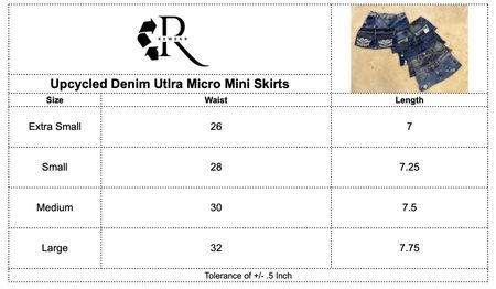 Upcycled Y2K Denim Ultra Micro Minirock