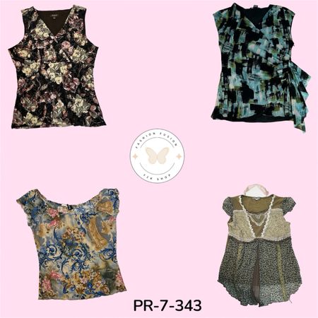 Women's Printed Poly Short Sleeve Blouse – Vintage Y2K Everyday Style (PR-7-343)
