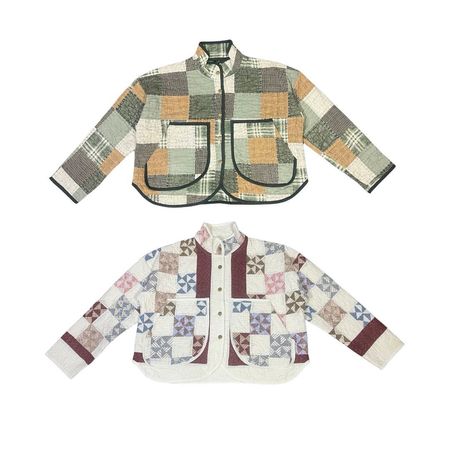 Upcycled Quilted Cropped Boxy Jackets