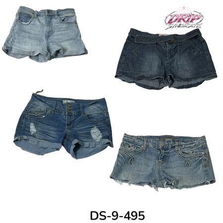 Y2K Low Rise Denim Micro Mini Shorts (DS-9-495)