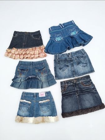 Cool Crazy Girl Energy Denim Mini Skirt(VM-214)
