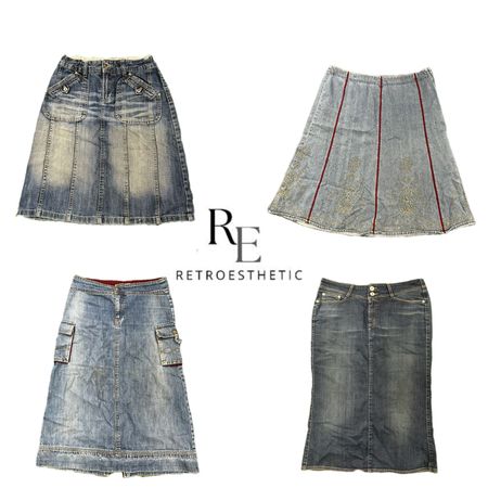 Y2K NYC IT GIRL DENIM MIDI SKIRT RE-3778