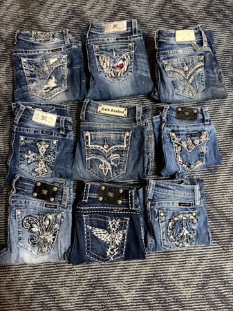 MISS ME ROCK REVIVAL MUJERES USA PANTALONES VAQUEROS BOOTCUT FLARE