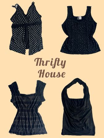Y2K Soft Girl Black Cami Tops(TH/525)