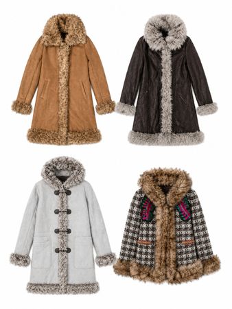 Vintage Fur Trim Winter Coats – 10 pcs