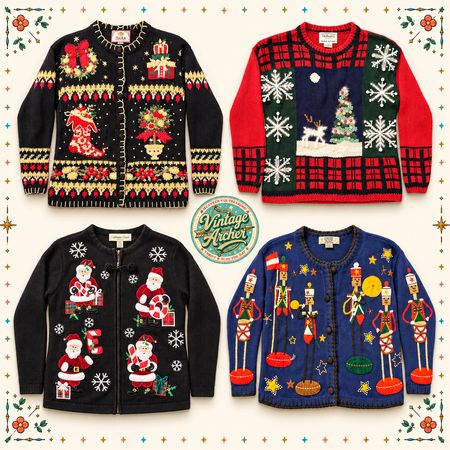 Vintage Heavy Knit Novelty Jumpers Mix:10pcs (S2)