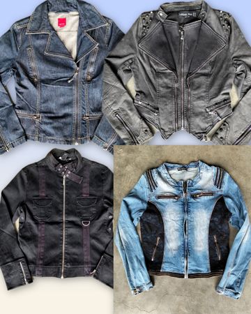 Denim Zipper Fitted jacket 15 pieces