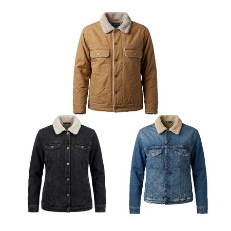 Vestes en denim doublées de sherpa