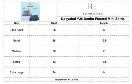 Upcycled Y2K Denim Pleated Mini Skirt