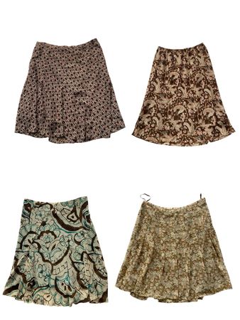 Y2K Printed mini poly skirts