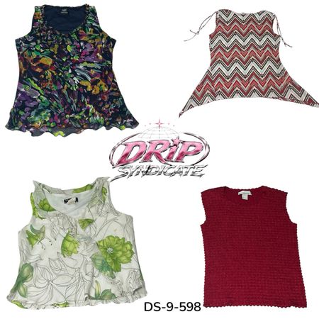 Y2K Sleeveless Printed Blouse For Trendy Looks (DS-9-598)