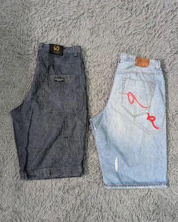 ***Y2K Hip Hop Baggy Shorts – Oversized Streetwear Mix