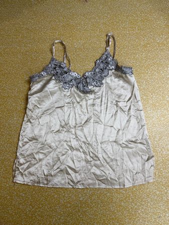 TH382 Y2K Lace Trim Cami Slip Top – Vintage Satin Tank