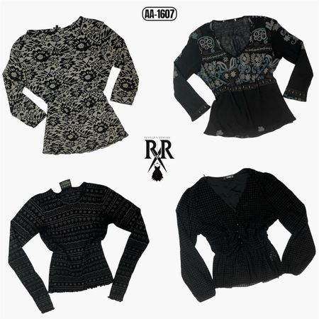Y2K Black Gothic Mix Tops (AA-1607)