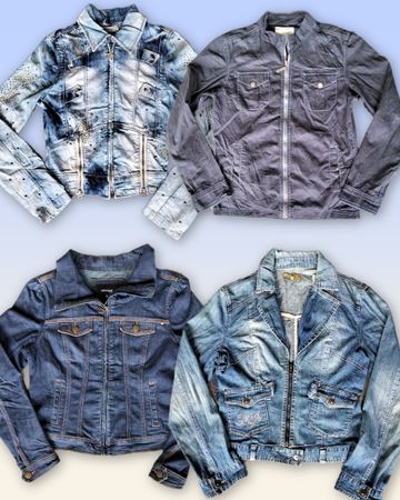 Denim Zipper Fitted jacket 20 pieces