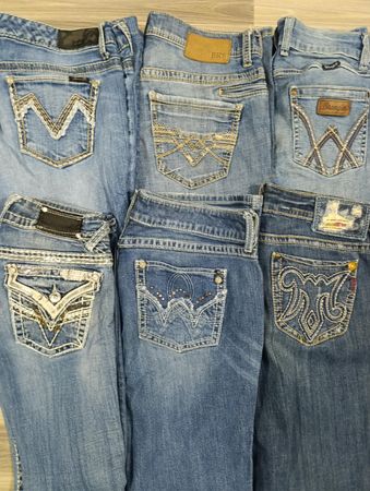 HD1578 Ladies Y2K Embellished Flared Jeans