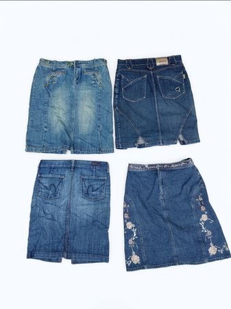 Vintage Y2K Denim midi Skirts(VM-139)
