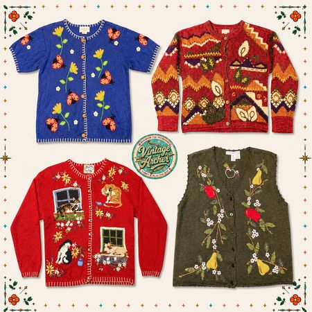 Vintage Heavy Knit Novelty Jumpers: 10 Stück (S9)