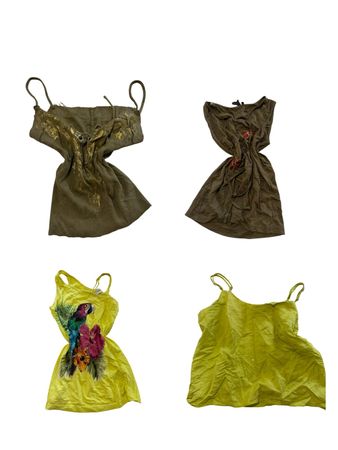 Y2K Olive Lace Trim Camisoles-ST-346