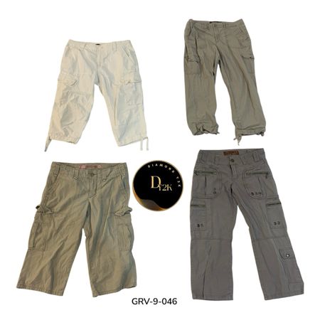 Pantalons Capri Cargo Vintage – Style Utilitaire Y2K (GRV-9-046)