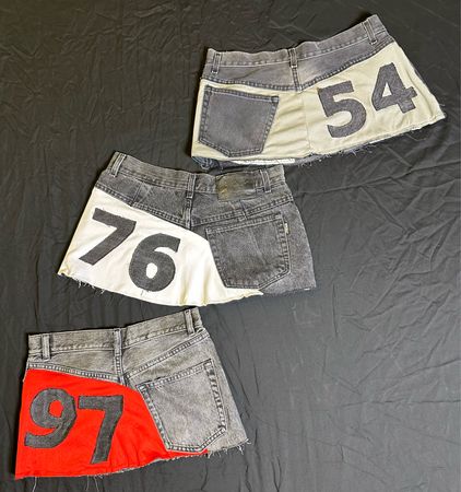 Upcycled Denim + Sports Mini Skirts