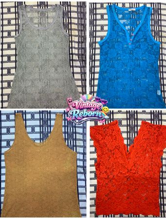 Y2K Vintage All-Over Lace Tank Top Bundle | VR-402