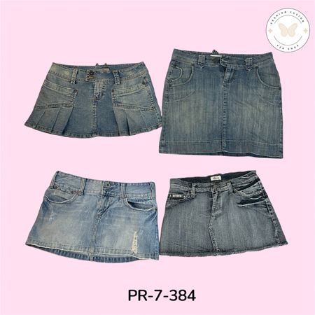 Women's Vintage Denim Midi Skirt – Y2K Classic Blue Jean Skirt (PR-7-384)
