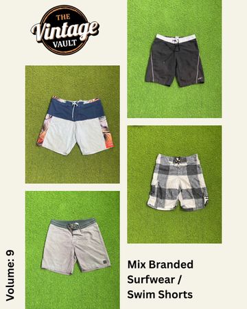 Branded Surfwear / Swim Shorts, including Billa Bong, Quick Silver, Hurley & Others, Volume-9, 20 Pieces