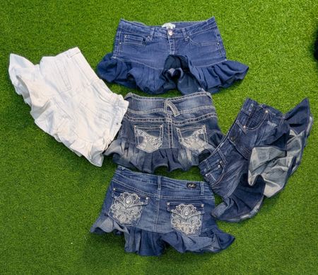 7991 - Upcycled Mini Denim Skirts