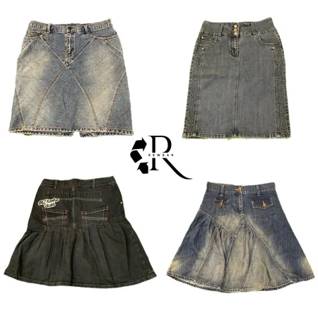 Y2K Paris Hilton Era Mädchen Jeans Midi Rock RW-2384