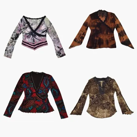Tops en maille graphique Y2K Moody