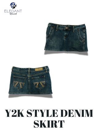 Upcycled Y2K Style Denim Skirts - EVR0247