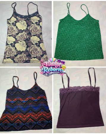 Pacote de Cami Floral Vintage & Estampada Y2K | VR-428