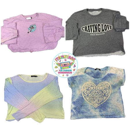 Vintage Y2K Graphic Sweatshirt & Top Bundle – 9pcs | VR360 💜