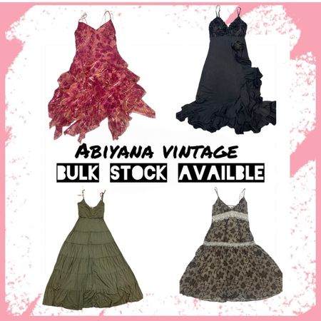 Y2K Fairy Slip Dresses Bundle - Robes en dentelle et florales bohèmes à volants superposés -Av-162