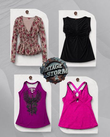 Y2K Grunge Poly Blouse