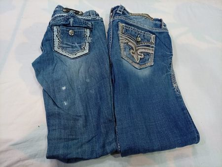 CR11299 Vintage Miss Me and Rock Revival Flare and Straight Jeans