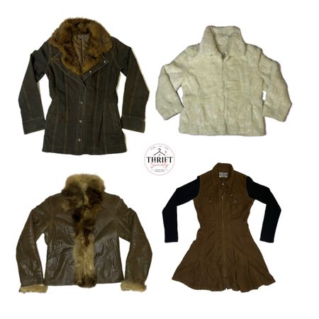Vintage-Fell-, Denim- und Wildleder-Mantel-Mix-Bundle ( TS-068 )