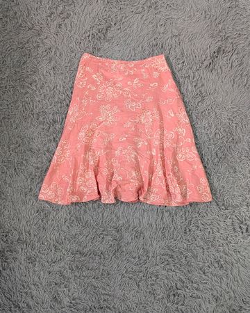 CN**1011**Y2K Printed Cotton Skirt Early 2000s Fashion