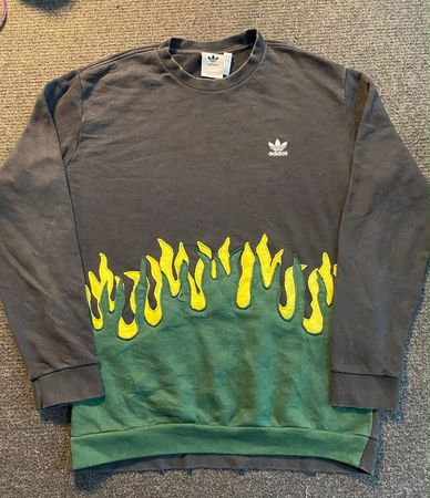 UPCYCLED ADIDAS & BRANDED SWEATSHIRT HOODIE Serial-0026