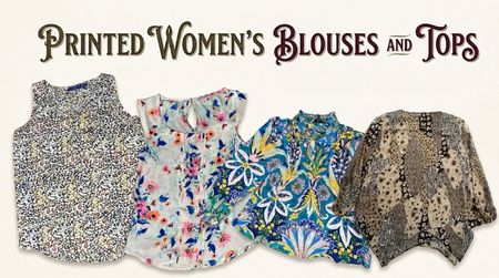 Printed women’s blouses and tops