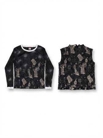 (FV-2056) Y2K Light Shimmer Gothic Tops