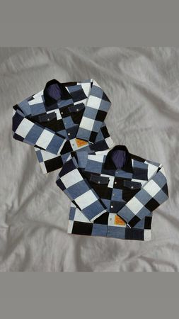 Upcycled Levi’s Denim Patch Check Jacket
