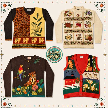 Vintage Heavy Knit Novelty Jumpers: 10 Stück (S8)