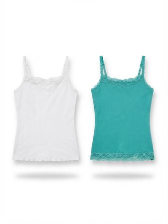 (FV-2737) Y2K Spitze Trim Cami Top Mix – Vintage 90er Fairycore & Rüschenshirts 💕