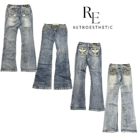 Y2K Paris Hilton Era Girl Denim Jeans RE-3579