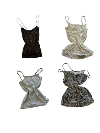 Y2K Black Sequin Spaghetti Strap Camisoles-ST-321