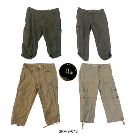 Vintage Y2K Capri Cargo-Hosen – Lässige Streetwear (GRV-9-048)