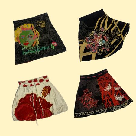 Y2K Graphic Printed Skirts Ft Desigual